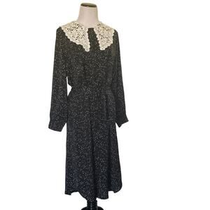 ModCloth Wild Pony Black & White Shirt Dress W/Tie, Size S